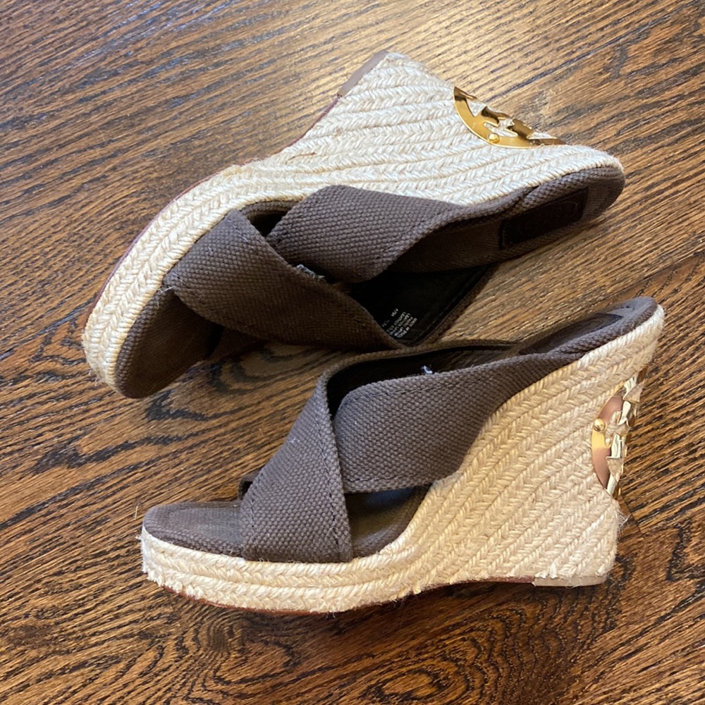 Tori Burch Rope Wedge Platform Sandals Size 10 Gem